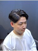 ビジネスツーブロックショート フェザーパーマ サイドパート