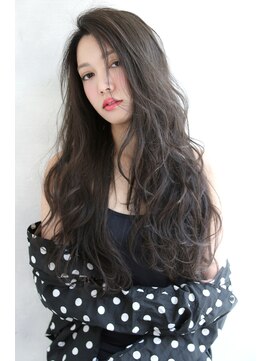 ブラン 梅田(Blanc) 【Blanc】大人ロング＿ニュアンスパーマ＿グレージュ