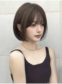 韓国/小顔/黒髪/ココアベージュ/銀座/ボブ