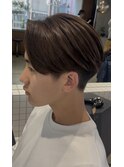メンズ刈り上げセンターパート/アッシュカラー