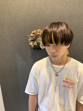 カフネ(KAHUNE) 【CUT】インナーイエロー重マッシュウルフ