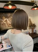 前下がりボブ#ケアブリーチ#ミルクティーベージュ