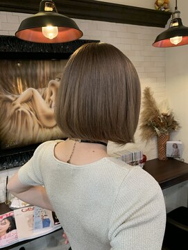 ボアップ 松山店(boappu) 前下がりボブ#ケアブリーチ#ミルクティーベージュ