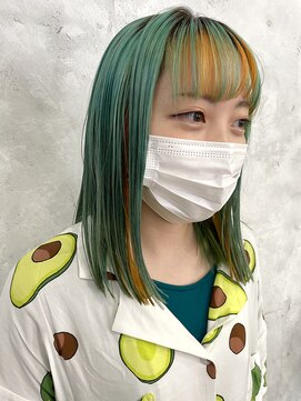 ニコ(nico...) orange× turquoise green