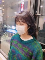 トレチェント 町田店(TRECENTO) 韓国風ヌナボブ×ダークラベンダー×シースルー前髪◎30代