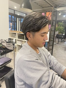 ナンバー(number+) 無造作メンズショート☆ツーブロックホワイトハイライト