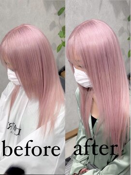 ロウル 渋谷(LOWRL) シールエクステ/サイド長さだしビフォーアフター