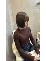 ラック(LUCK)&nbsp;切りっぱなしボブ/エアリーロング/美髪/ピンクブラウン/船橋韓国