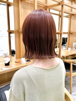 セイドット リー(Say. Ree)&nbsp;Say.切りっぱなしボブ外ハネボブワンレンチェリーレッドショート