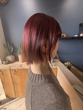 ソワカ(SOWACA) 切りっぱなしボブ／チェリーレッド