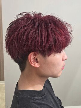 オーシャントーキョーハラジュク(OCEAN TOKYO harajuku) ルビーレッドメンズカットツーブロックショート