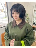 黒髪ボブパーマ