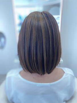 エフヘア レヴェリー(Fhair reverie) ミディアムワンレンボブ＋アンブレラカラー