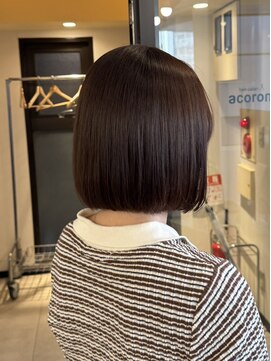 アコロン(acoron) ワンレンボブ/艶髪アッシュブラウン