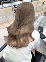 サンク 原宿 表参道(cinq) 原宿ベージュカラーケアブリーチレイヤーカットミルクティー前髪