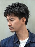 波巻きツイストスパイラルニュアンスパーマアクティブショート