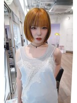 カシェル トウキョウ(Cashel Tokyo)&nbsp;ライトニングダブルカラー デザイン イエロー ブリーチなし ボブ