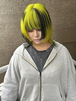 イエナ 渋谷(IENA) ヘーゼルマッシュウルフ流しバングツートンカラーケアブリーチ