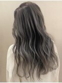 【AUBE HAIR】ダークアッシュハイライト_ウェーブパーマ