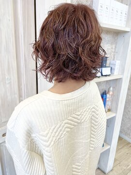 キャアリー(Caary) 福山市美容室Caary くるっとウェーブパーマ ボブ ミディアムボブ