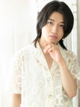 グルーミングサロン バーバー キャッスル 北浦和西口(Grooming salon Barber Castle) アッシュブラックでアンニュイミディウルフA