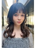 10代20代30代40代50代　前髪　ゆるふわセミロング　姫カット藤