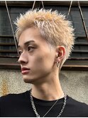 スパイキーショートザクザクショートアップバングツーブロック