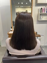 アンクル(ancre)&nbsp;艶髪ストレート×ミディアム×グレージュ×髪質改善【広島】