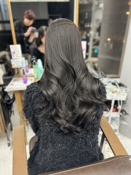 ハピネス 梅田茶屋町店(HAPPINESS) 韓国ヘア/レイヤーカット/ブリーチなしカラー/グレージュ