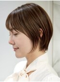 表参道白髪ぼかし髪質改善カラーウルフショートボブ40代50代60代