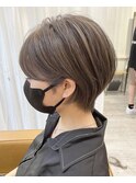 ショート/グレージュ/大人かわいいヘア