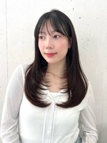 ビーチ(BEACH)&nbsp;顔まわりレイヤーシースルーバング透明感グレージュカラー