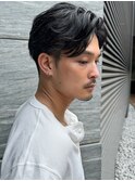 外国人風刈り上げツーブロックセンターパート　n7.8.31