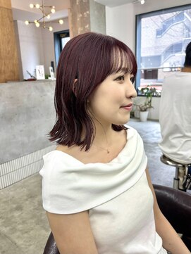 アペロ 柏(Apero) レッドブラウン/結べるボブ/顔まわりカット/チェリーレッド/柏