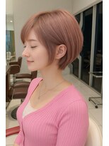 アース 栄店(HAIR&MAKE EARTH) earthショートレイヤーボブミルクティー丸みショートボブ