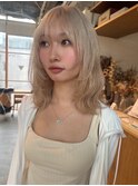 【ブロンド×ハッシュカット】#ダブルカラー#ケアブリーチ