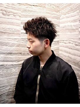 サーフカール/刈り上げセンターパート/ブルーブラック[渋谷]