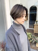 ヌード(NUDE) NUDE30代 40代白髪ぼかしハイライト脱白髪染め大人ショートボブ