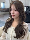 原宿 アッシュベージュ/顔周りカット/ブリーチ無しダブルカラー