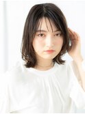髪質改善ココアブラウン外ハネウルフくびれヘアg小山30代40代