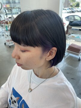 カッツ 駅家店(CUT S) ぷつっとミニボブ×紫インナー