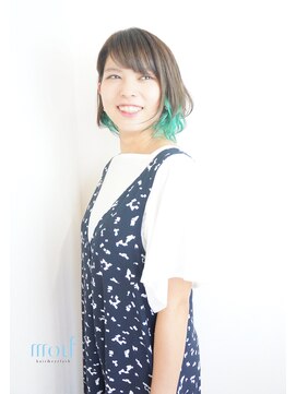 ムゥフ ヘアーアンドアイラッシュ(mouf hair&eyelash) 【mouf】ターコイズブルー×インナーカラー