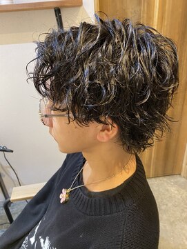 エルオム(EL.HOMME) 【YUKI】センターパート×ウルフ×スパイラルパーマ