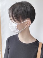 モリオフロムロンドン 原宿本店(morio from London) 【morio 原宿】黒髪刈り上げハンサムショート 前髪なし