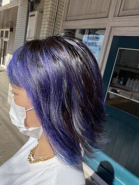 エルメ バイ アンフィー(Elme by anphi) 【Elme 野呂】ブルー×フェイスフレーミング×ハイライト