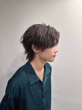 ポプルス(popls) フェザーセンターパート/シースルーミルクティー/ブラウンカラー