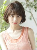 【emu井上信洋】大人かわいい丸みショートボブ[ペールベージュ]