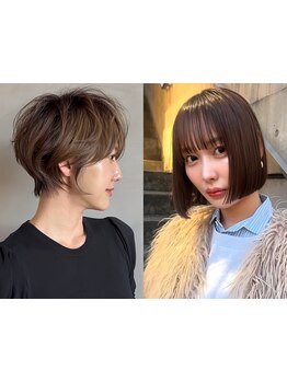 自宅でも再現度高く扱いやすいナチュラルなショートボブをご提案＊イルミナカラーの発色の良さと相性抜群◎