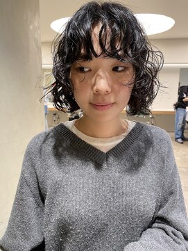 ルノ(RUNO) レイヤーボブ/ボブパーマ/丸顔/前髪あり/ミニボブ/20代/結べる