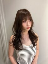 サンプラス(san+) 【マユコ】ハッシュカットロングウルフレイヤーぱっつん前髪